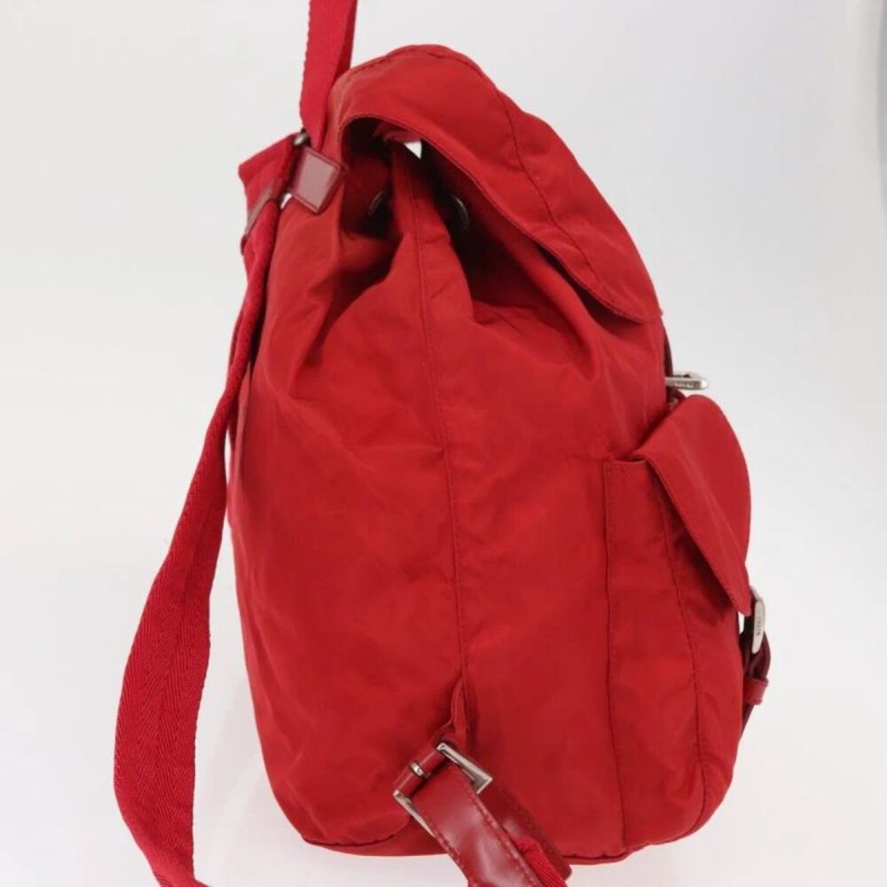 Prada Double Front Pocket Backpack Tessuto Red Nylon Backpack Bag - Picture 4 of 16